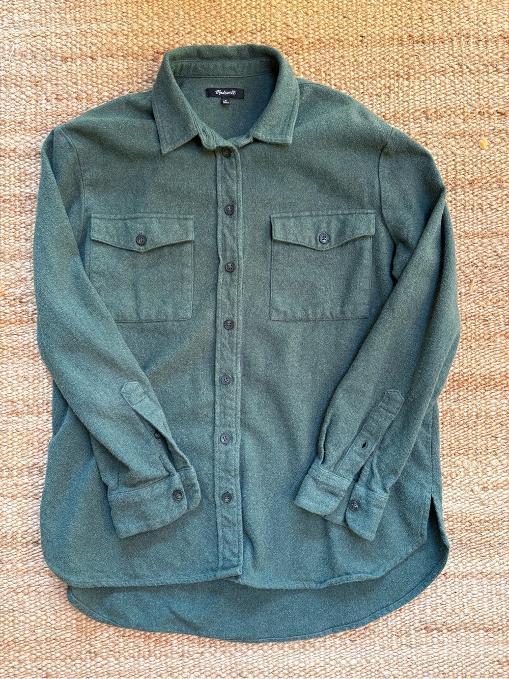 Madewell Forest Green Button-Up Shacket